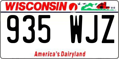 WI license plate 935WJZ