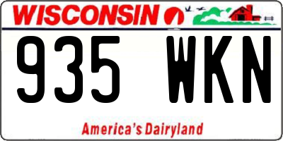 WI license plate 935WKN