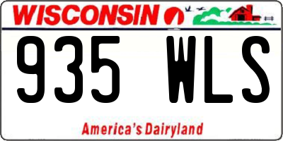 WI license plate 935WLS