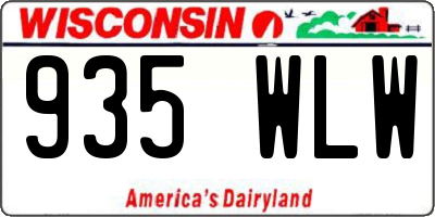 WI license plate 935WLW