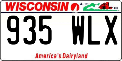 WI license plate 935WLX