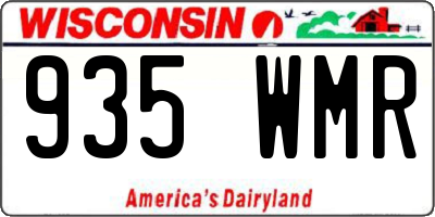 WI license plate 935WMR
