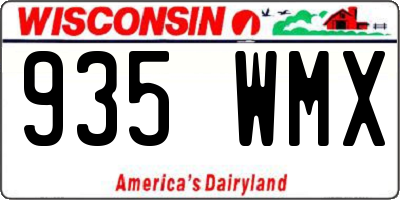 WI license plate 935WMX