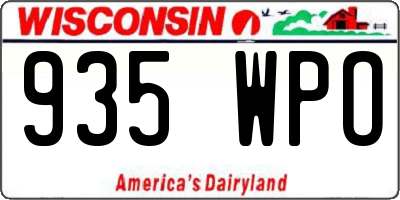 WI license plate 935WPO