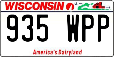 WI license plate 935WPP