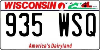WI license plate 935WSQ