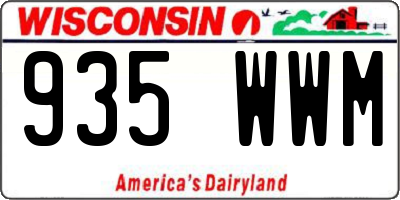 WI license plate 935WWM