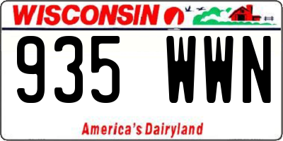 WI license plate 935WWN