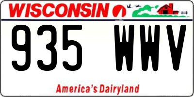 WI license plate 935WWV