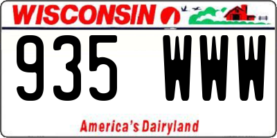 WI license plate 935WWW
