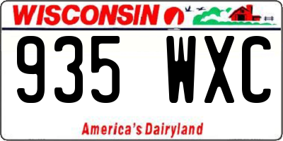 WI license plate 935WXC