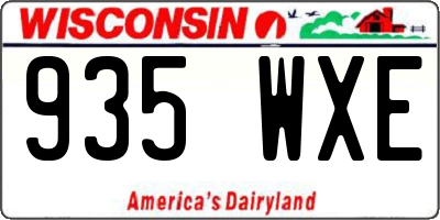 WI license plate 935WXE