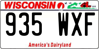 WI license plate 935WXF