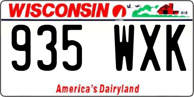 WI license plate 935WXK