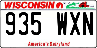 WI license plate 935WXN