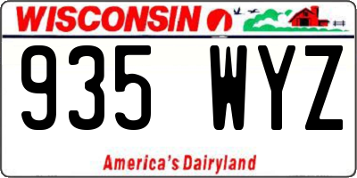 WI license plate 935WYZ