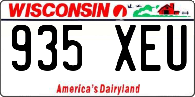 WI license plate 935XEU