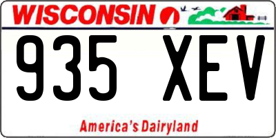 WI license plate 935XEV
