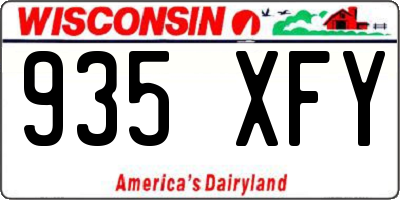 WI license plate 935XFY