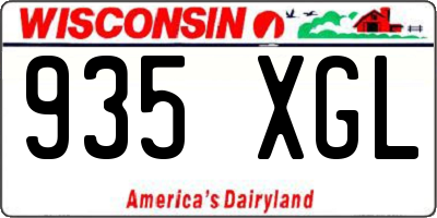 WI license plate 935XGL