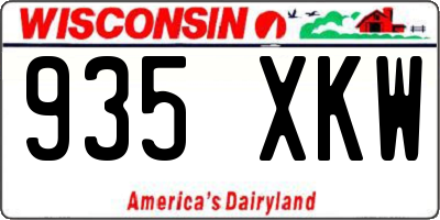 WI license plate 935XKW