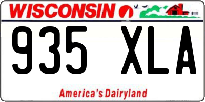 WI license plate 935XLA