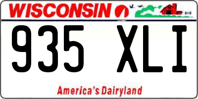WI license plate 935XLI