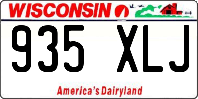 WI license plate 935XLJ