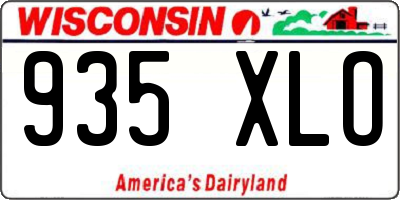 WI license plate 935XLO