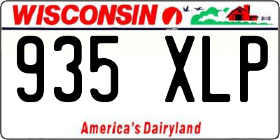 WI license plate 935XLP