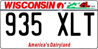 WI license plate 935XLT