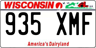 WI license plate 935XMF