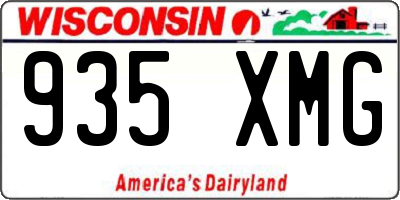 WI license plate 935XMG