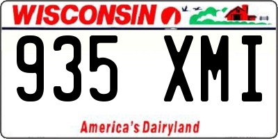 WI license plate 935XMI