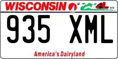 WI license plate 935XML