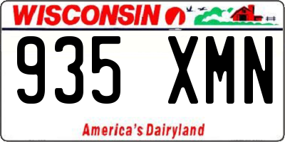 WI license plate 935XMN