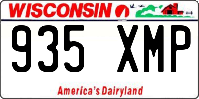 WI license plate 935XMP
