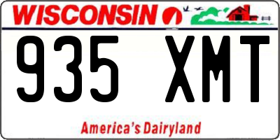 WI license plate 935XMT