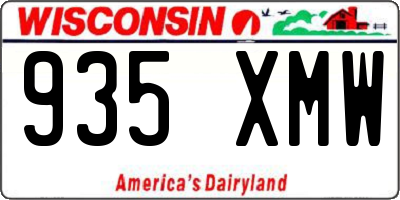 WI license plate 935XMW
