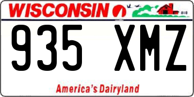 WI license plate 935XMZ