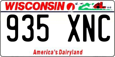 WI license plate 935XNC