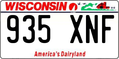 WI license plate 935XNF