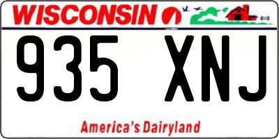 WI license plate 935XNJ
