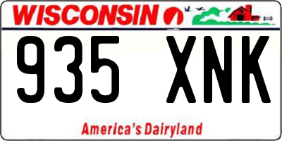 WI license plate 935XNK