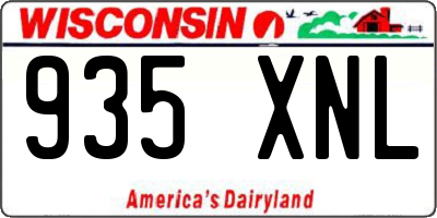 WI license plate 935XNL