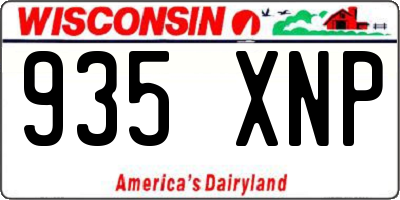 WI license plate 935XNP