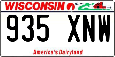 WI license plate 935XNW