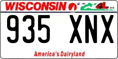 WI license plate 935XNX