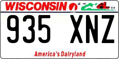WI license plate 935XNZ