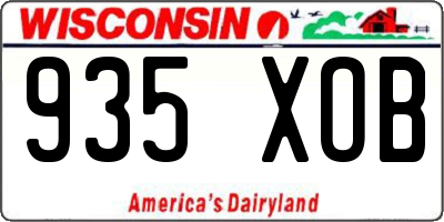 WI license plate 935XOB